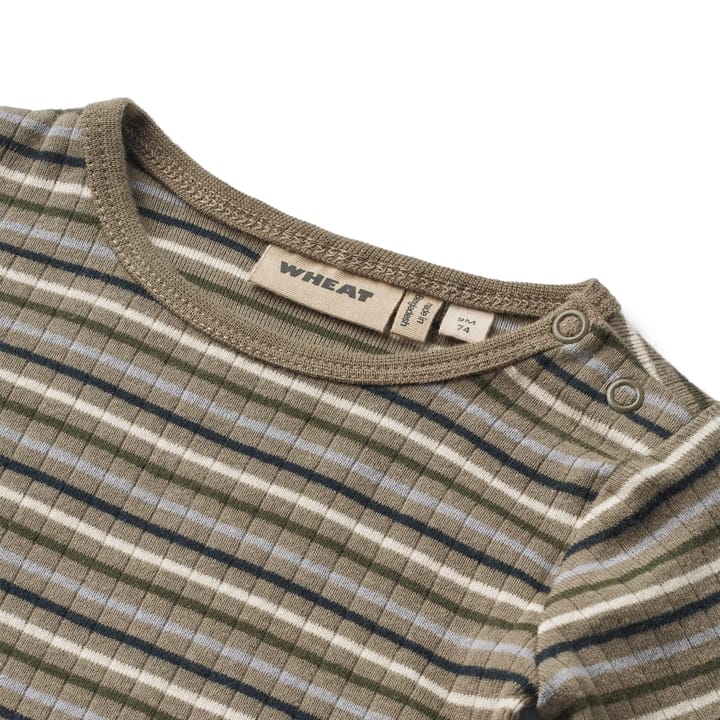 Långärmad Body Berti - Multi stripe WHEAT