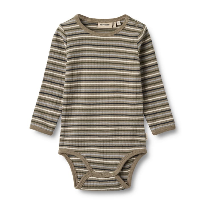 Långärmad Body Berti - Multi stripe WHEAT