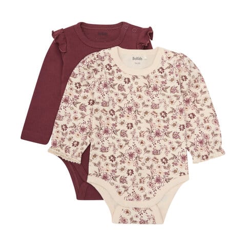 Långärmad Body 2-pack Red Mahogany BeKids