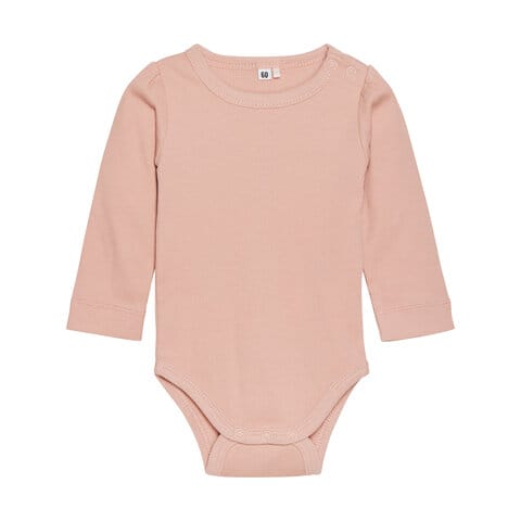 Långärmad Body Ribbad - Mahogany Rose BeKids