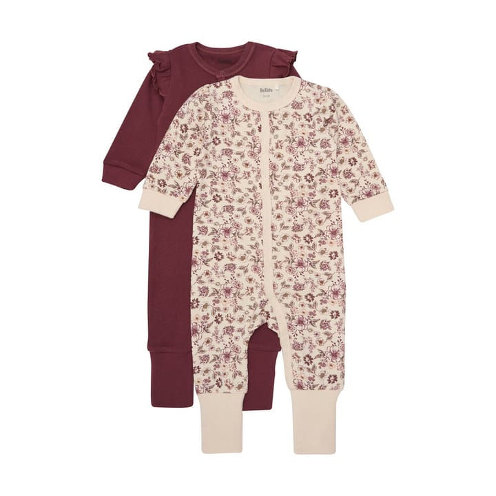 Långärmad Jumpsuit 2-pack Red Mahogany BeKids