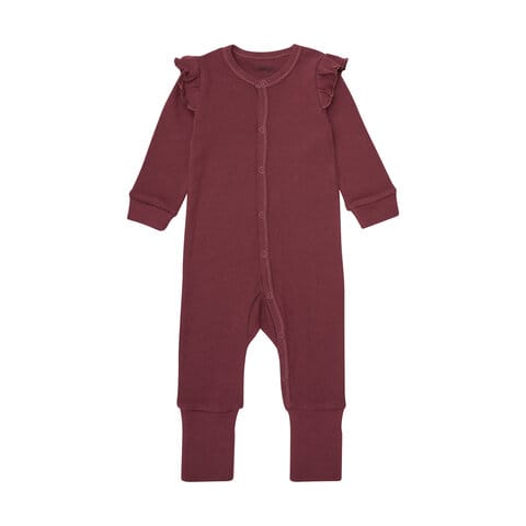 Långärmad Jumpsuit 2-pack Red Mahogany BeKids