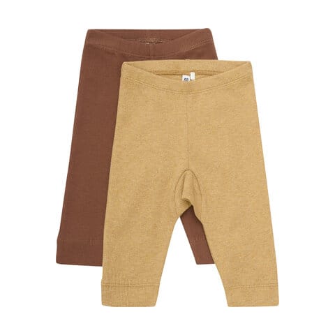 Ribbade Leggings 2-pack Bone Brown BeKids