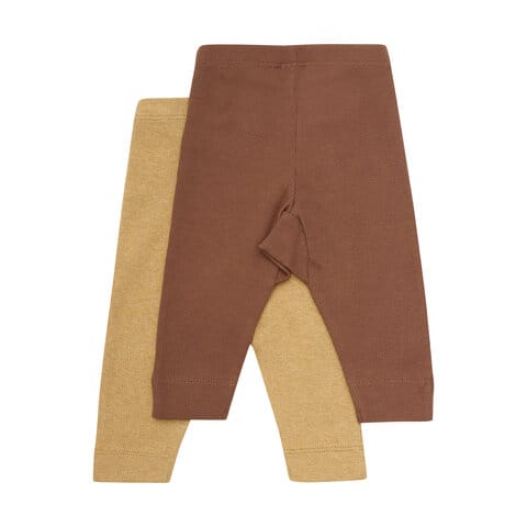 Ribbade Leggings 2-pack Bone Brown BeKids