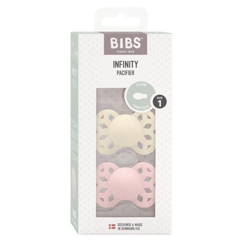 Nappar Infinity 2-pack Silikon symmetrisk - Ivory/Blossom BIBS