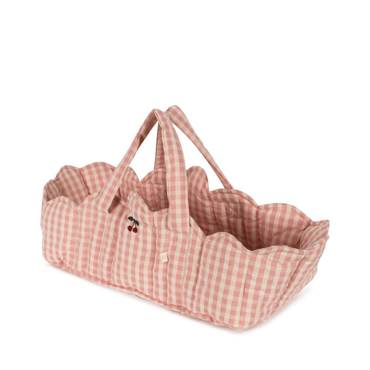 Babynest Till Docka - Powder Pink Check Konges Slöjd