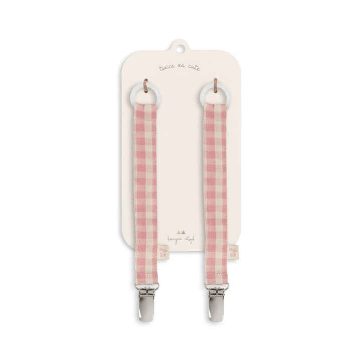 Napphållare 2-pack - Powder Pink Check Konges Slöjd