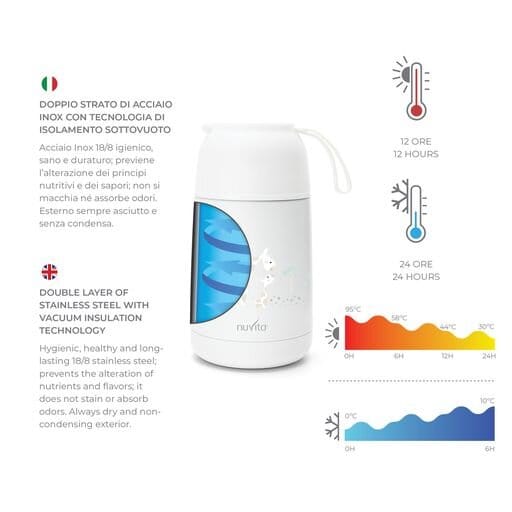 Termos Rostfritt Stål 620ml - Vit Nuvita