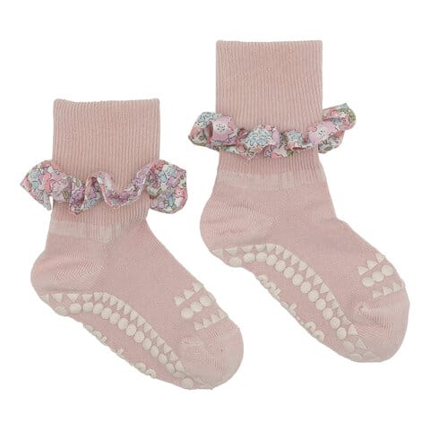 Halkstrumpor med volang - Soft Pink/Michelle pink GoBabyGo