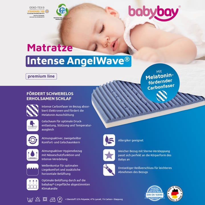 Madrass Bedside Crib Intense AngelWave® Babybay